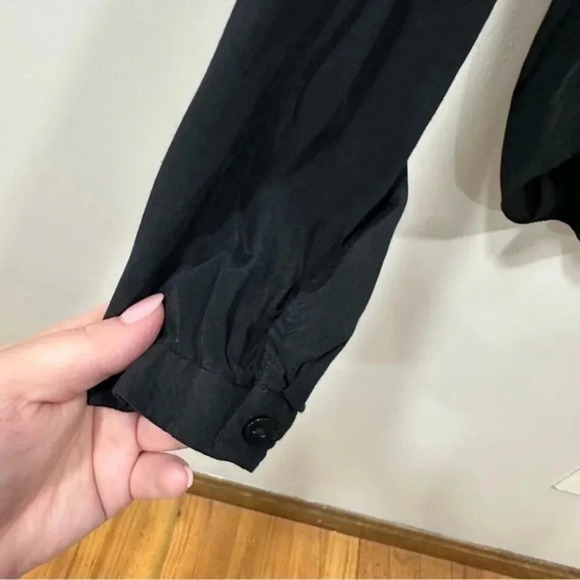 🍁 Zara black collared blouse XS - Picture 4 of 5